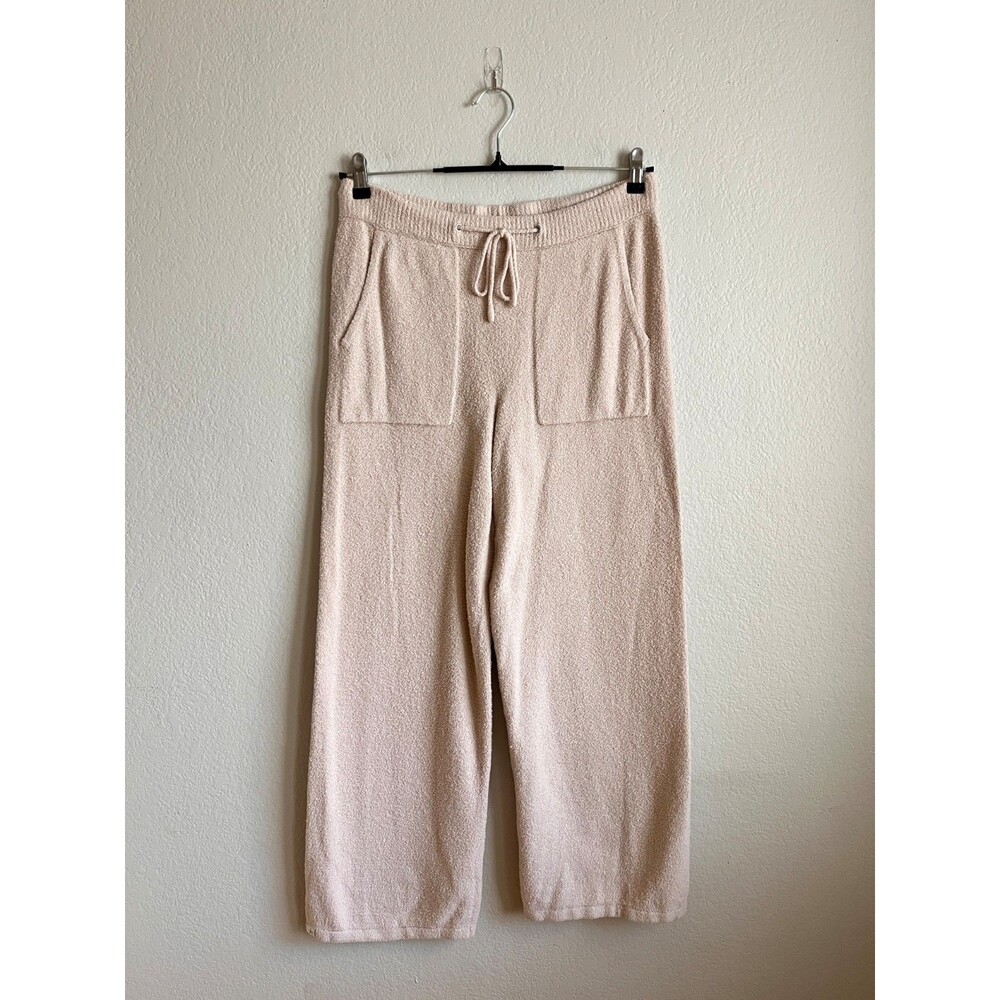 Barefoot Dreams CozyChic Lite Patch Pocket Long Pant in Stone (Beige) Size LARGE